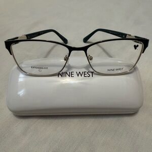Nine West Dark Green and Light Gold Women's Glasses Extended Fit
